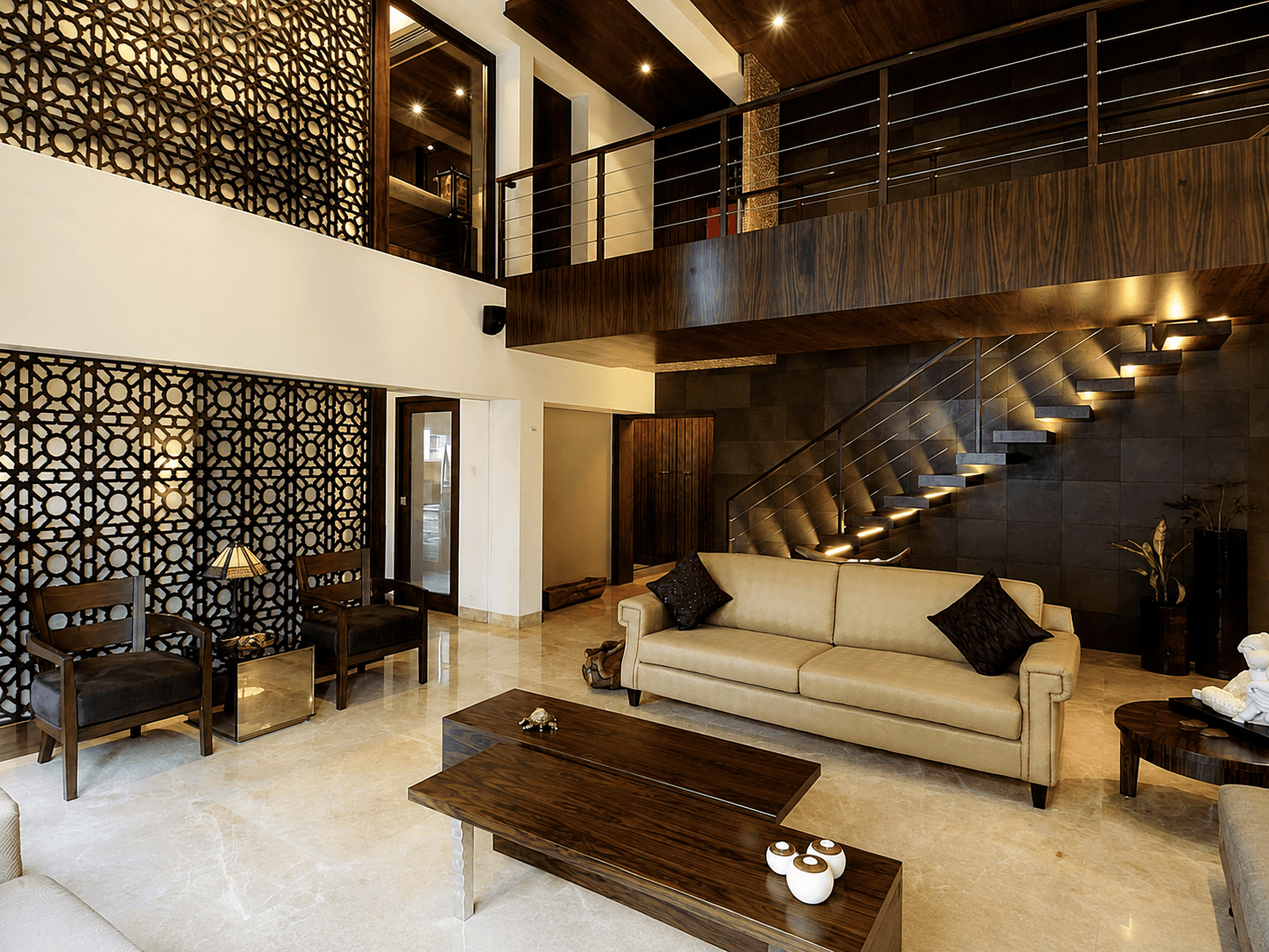 Modern interior design with luxury furniture